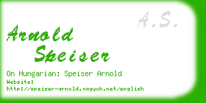 arnold speiser business card